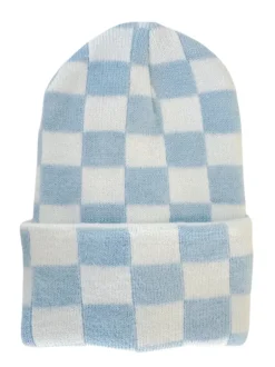 Baby's First Hat®, Baby Blue/Warm White Checkerboard