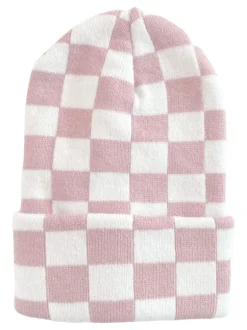 Baby's First Hat®, Petal Pink/Warm White Checkerboard