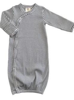 Black Stripe / Organic Ribbed Gown