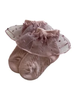 Fancy Sneaker Socks, Dusty Blush
