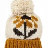 Gold Coneflower Knit Pom Hat