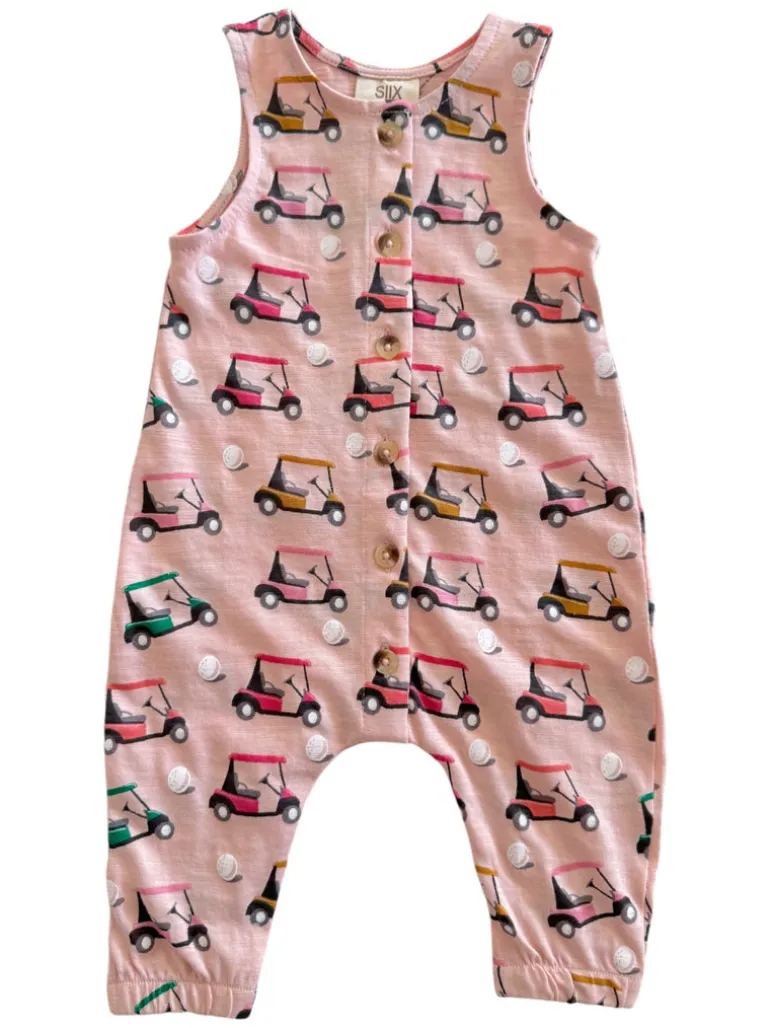 Golf Cart Pink / Organic Slub Bay Jumpsuit