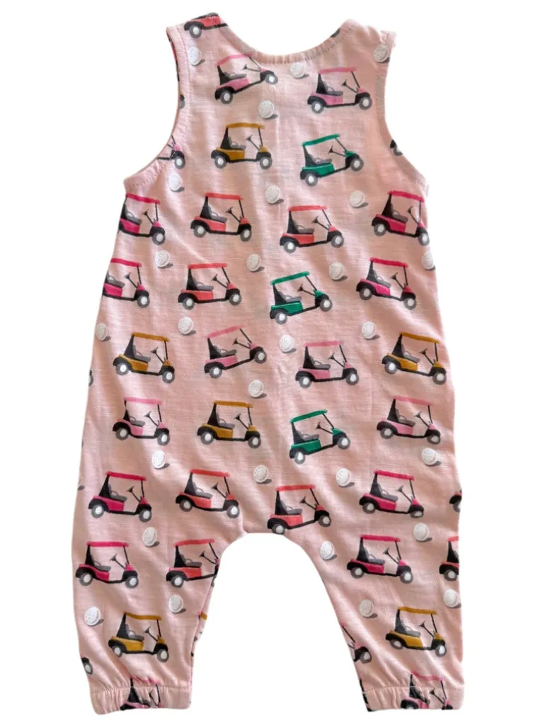 Golf Cart Pink / Organic Slub Bay Jumpsuit