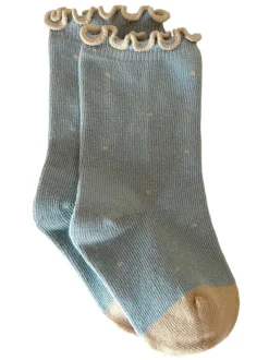 Lettuce Edge Socks, Dainty Dot Soft Blue