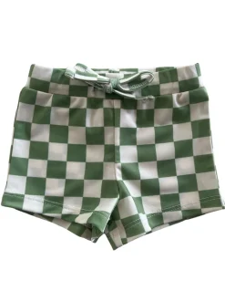Lime Checkerboard / Riviera Swim Short / UPF 50+