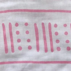 Muslin Changing Pad Cover, White/Pink Mudcloth
