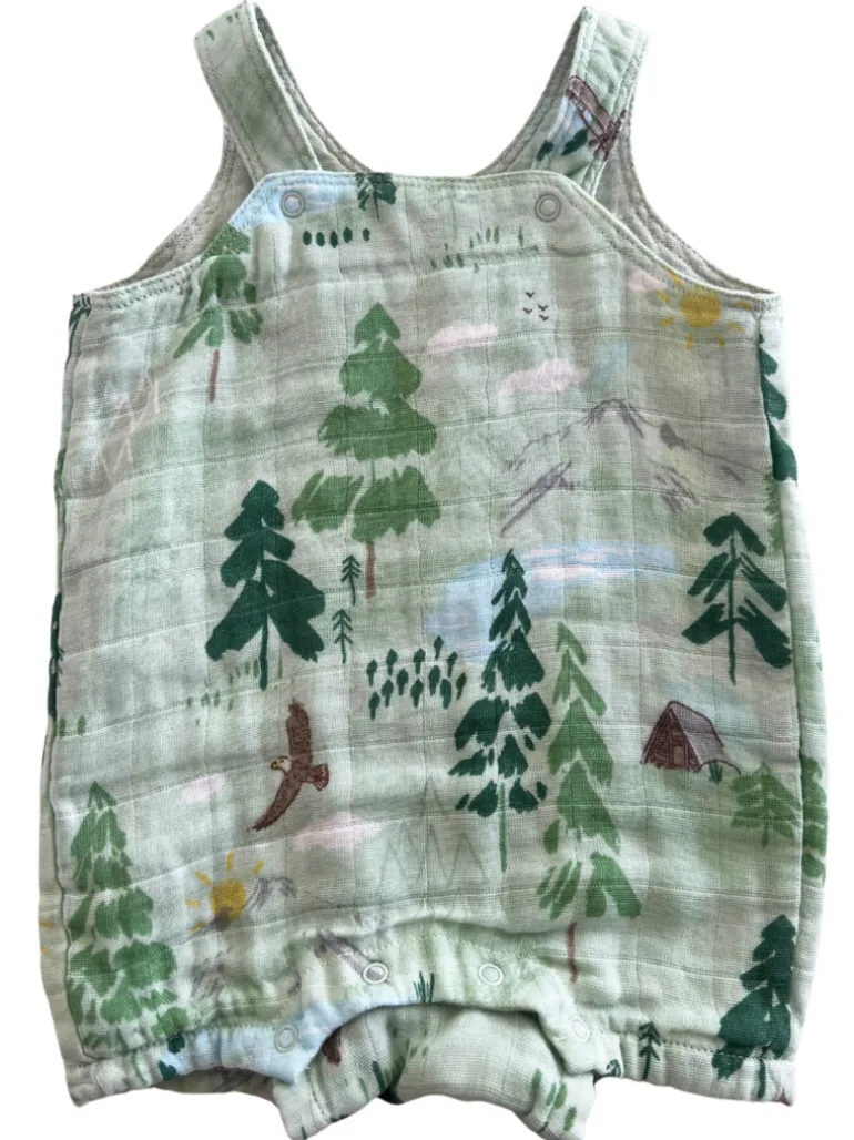 Muslin Overall Shortie, Mountain Cabin