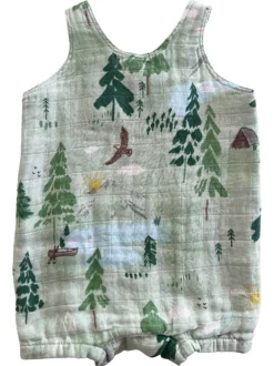 Muslin Overall Shortie, Mountain Cabin