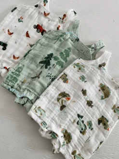 Muslin Overall Shortie, Mountain Cabin