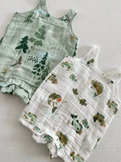 Muslin Overall Shortie, Mountain Cabin