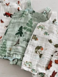 Muslin Overall Shortie, Mountain Cabin