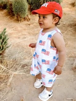 Muslin Shortie Romper, American Flag