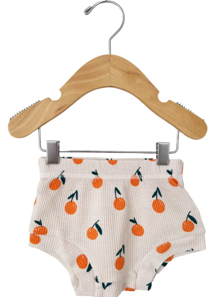 Organic Cotton Waffle Shorts, Oranges