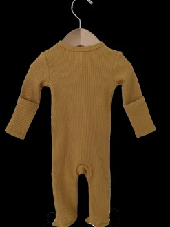 Organic Waffle Basic Zip Footie, Honey