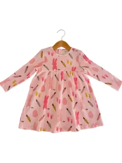 Organic Waffle Simple Dress, Cottontail Pink