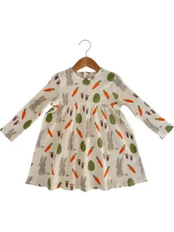 Organic Waffle Simple Dress, Cottontail