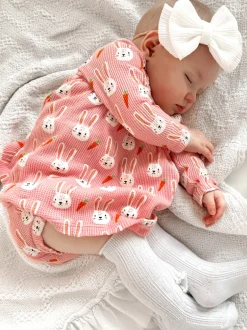 Organic Waffle Simple Dress & Bloomer, Sister Bunny