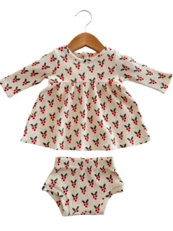Organic Waffle Simple Dress & Bloomer, Holly