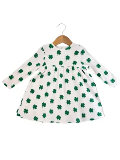 Organic Waffle Simple Dress, Clover