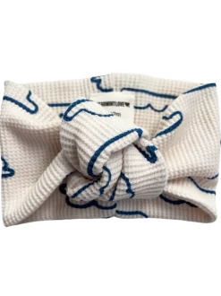 Organic Waffle Turban Headband, Cloud