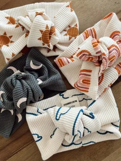 Organic Waffle Turban Headband, Cloud