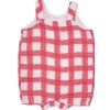 Overall Shortie, Painted Gingham Red