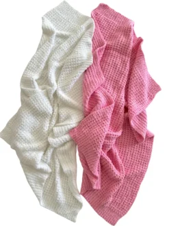 Phufy® Bliss Waffle Blanket, Cotton Candy Pink