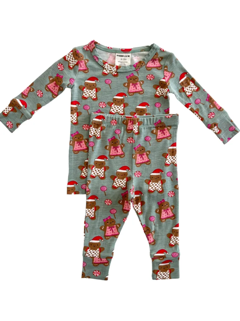2-Piece Set, Gingerbread Friends Green
