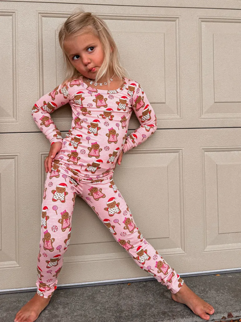 2-Piece Set, Gingerbread Friends Pink