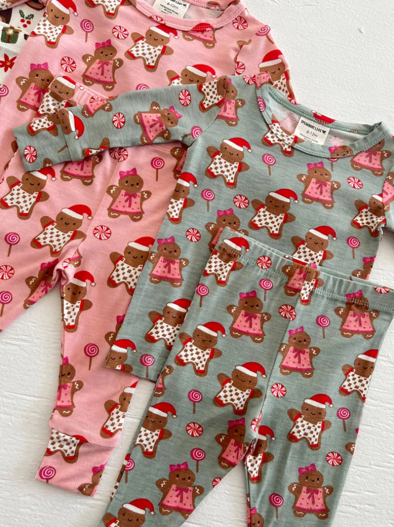 2-Piece Set, Gingerbread Friends Green