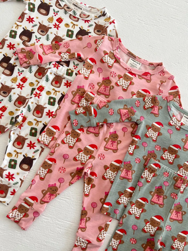 2-Piece Set, Gingerbread Friends Pink