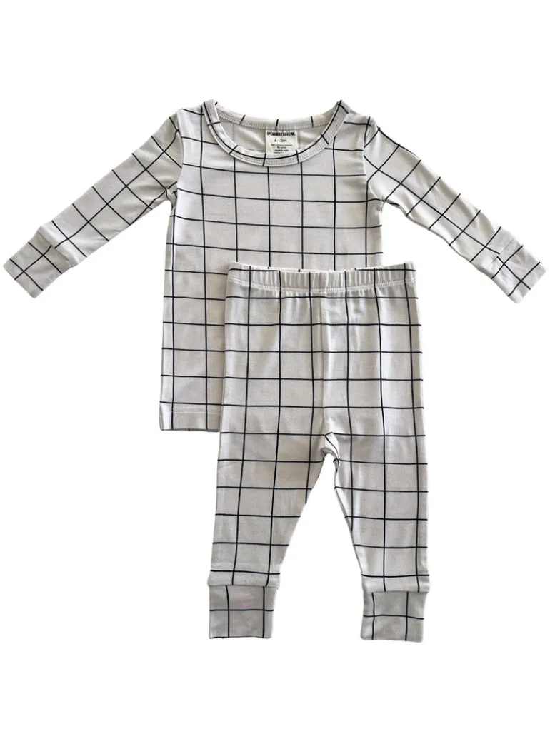 2-Piece Set, Natural/Black Windowpane