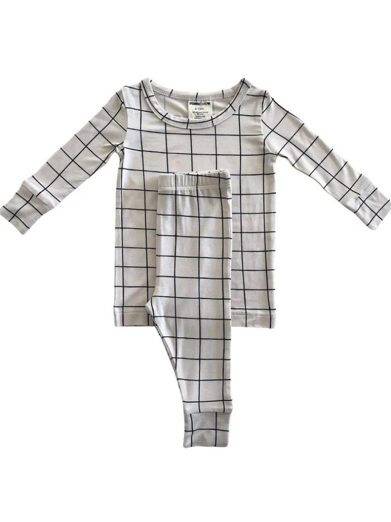2-Piece Set, Natural/Black Windowpane