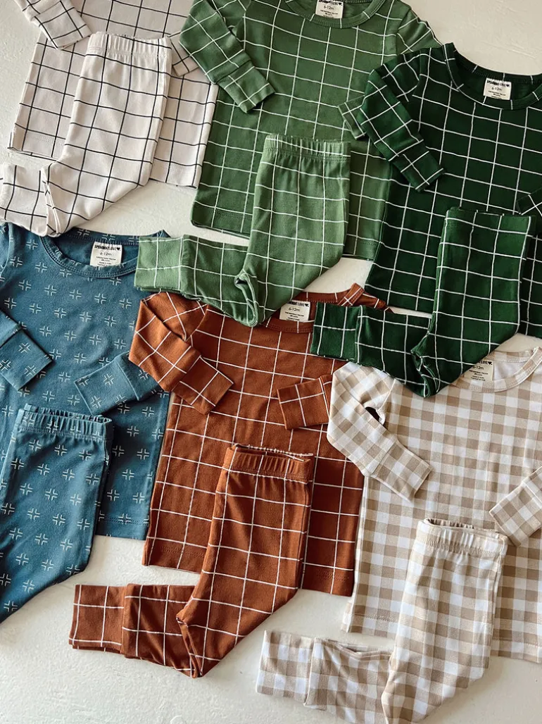 2-Piece Set, Natural/Black Windowpane