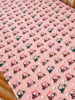 Pink Golf Cart / Organic Crib Sheet