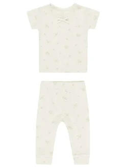 Pointelle Tee + Legging Set, Pink Ditsy