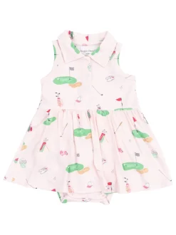 Polo Collar Bodysuit Dress, Golf Things Pink