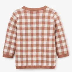 Rust Gingham Cardigan