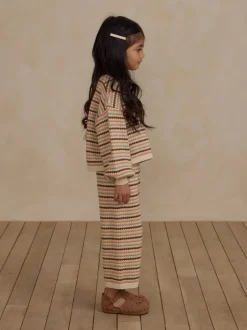 Rylee & Cru Boxy Crop Sweater, Honeycomb Stripe