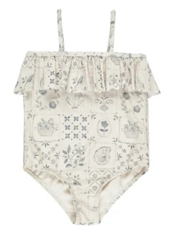 Rylee & Cru Ruffle One-Piece Swimsuit, Tile