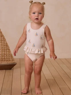 Rylee & Cru Skirted One-Piece Swimsuit, Sailboats
