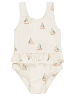 Rylee & Cru Skirted One-Piece Swimsuit, Sailboats