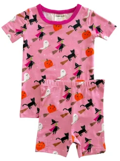 Short Sleeve 2-Piece Set, Broomstick Friends Pink