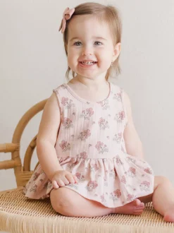 Sleeveless Peplum Set, Vintage Floral