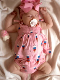 Smocked Set, Pink Ice Cream