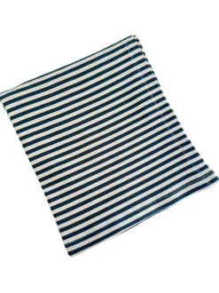 Steel Blue Stripe / Organic Ribbed Swaddle