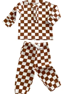 Stracciatella Checkerboard / Organic Wells Top + Pant Set