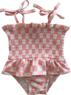 Strawberry Shortcake Checkerboard / Soleil Swimsuit / UPF 50+