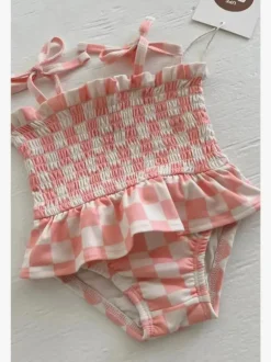 Strawberry Shortcake Checkerboard / Soleil Swimsuit / UPF 50+