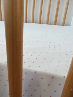 Stretch Crib Sheet, Pink Polka Dot